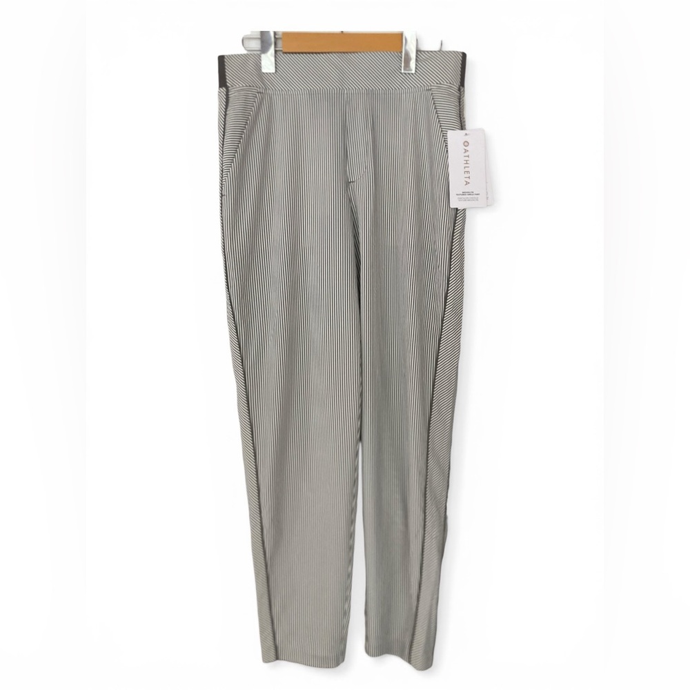 Athleta Brooklyn Textured Ankle Pant Striped Size 6‎ NWT Travel Work Pants